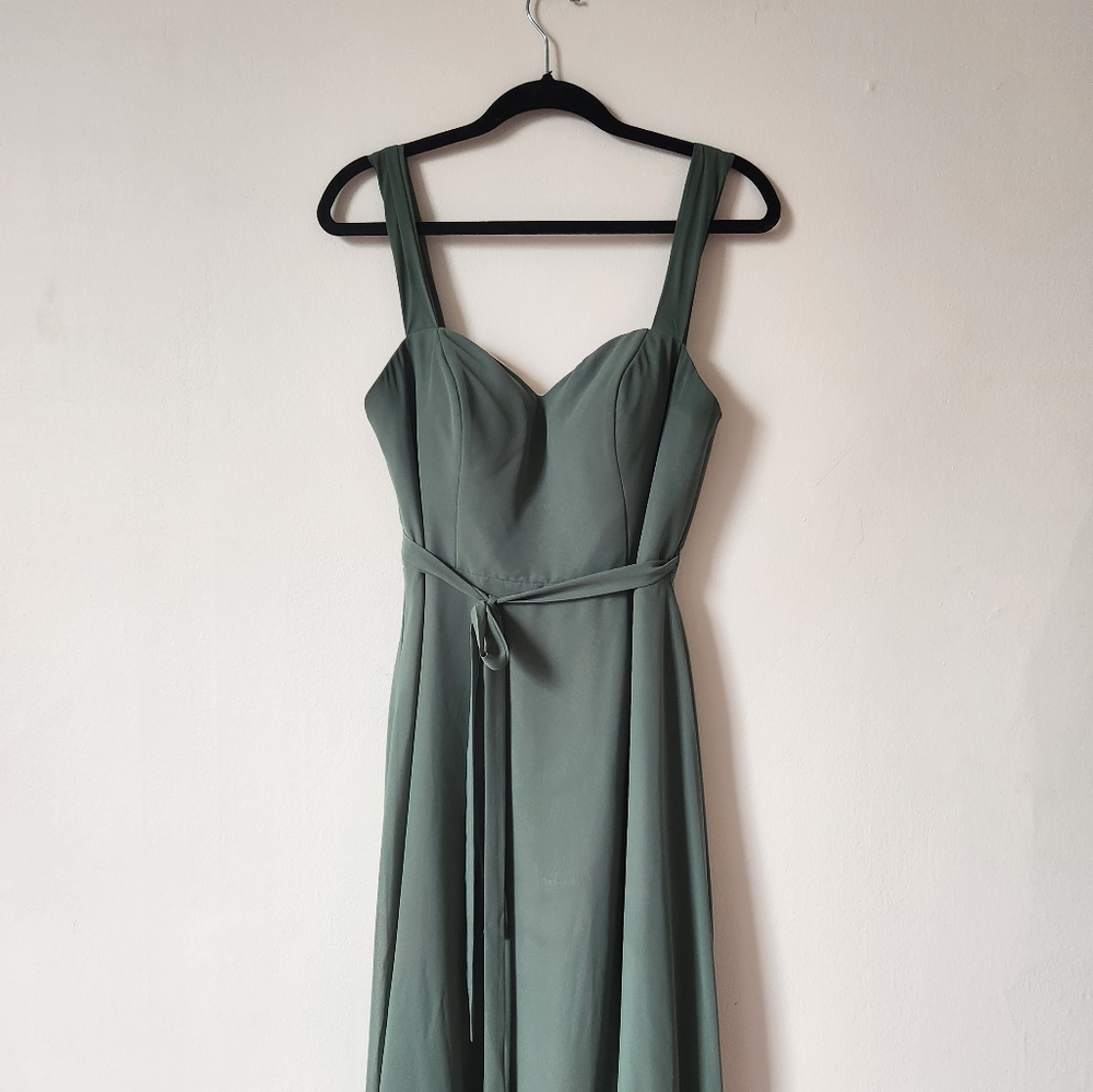 Azazie eucalyptus bridesmaid dress